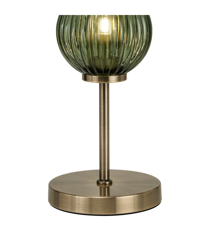 Cincinnatus Table Lamp 3 x G9 Antique Brass/Moss Green Glass-7