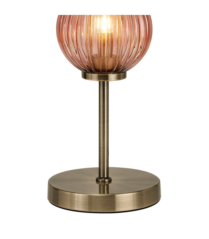 Cincinnatus Table Lamp 3 x G9 Antique Brass/Blush Pink Glass-7