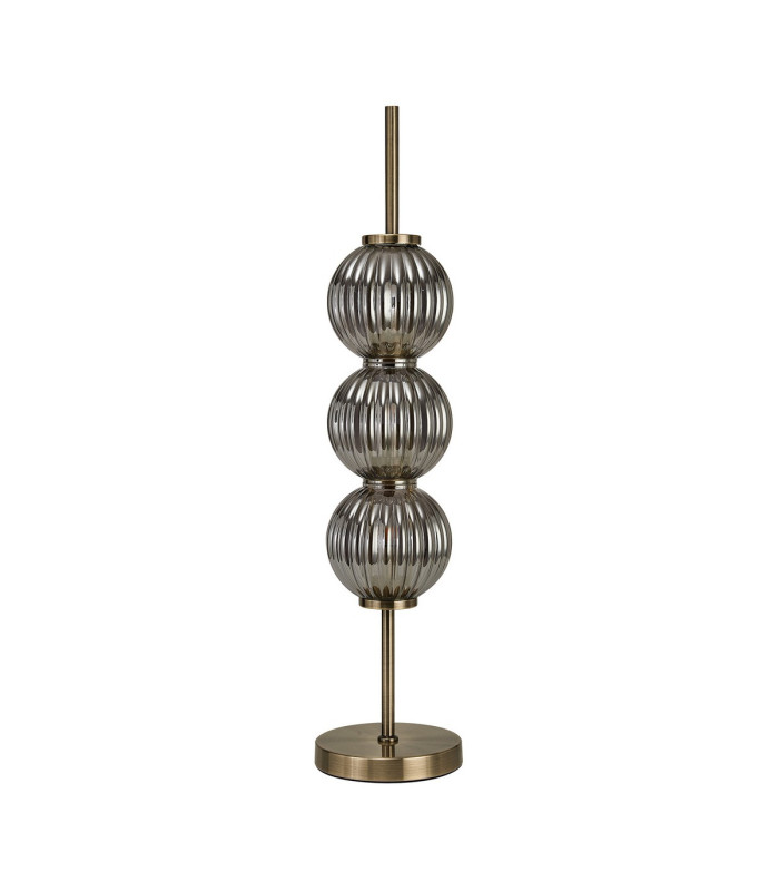 Cincinnatus Table Lamp 3 x G9 Antique Brass/Smoke Glass-4