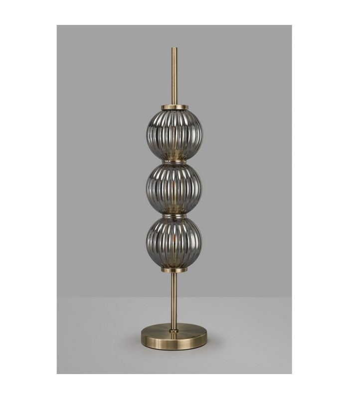 Cincinnatus Table Lamp 3 x G9 Antique Brass/Smoke Glass-8