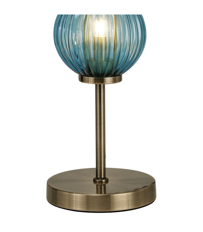Cincinnatus Table Lamp 3 x G9 Antique Brass/Blue/Moss Green/Blush Pink Glass-7