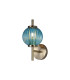 Cincinnatus Wall Lamp 1 x G9 Antique Brass/Blue Glass-1