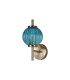 Cincinnatus Wall Lamp 1 x G9 Antique Brass/Blue Glass-4