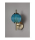 Cincinnatus Wall Lamp 1 x G9 Antique Brass/Blue Glass-9
