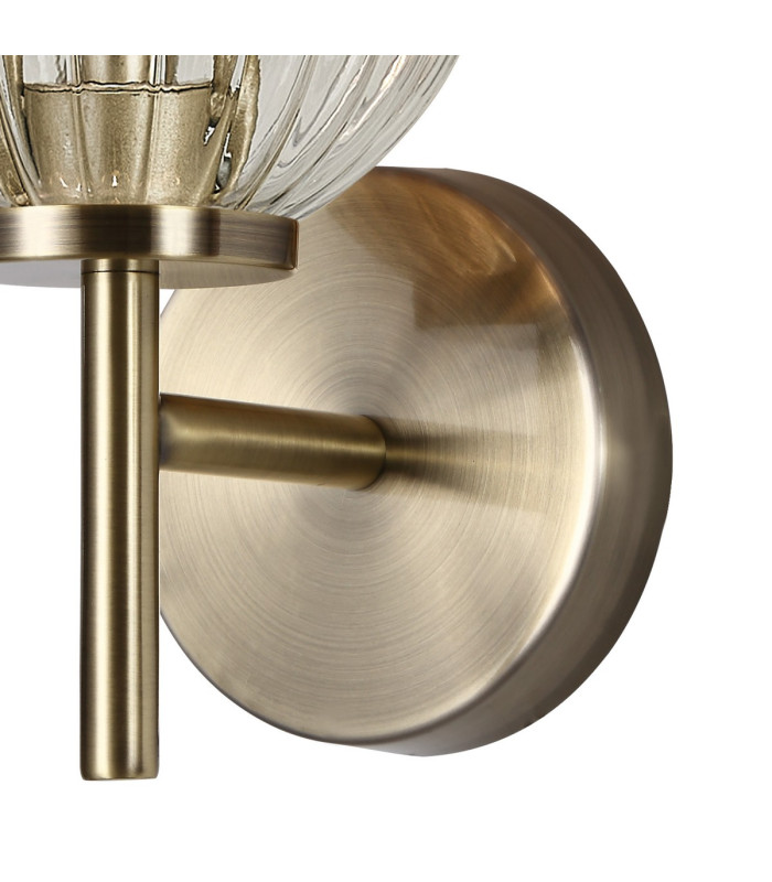 Cincinnatus Wall Lamp 1 x G9 Antique Brass/Clear Glass-6
