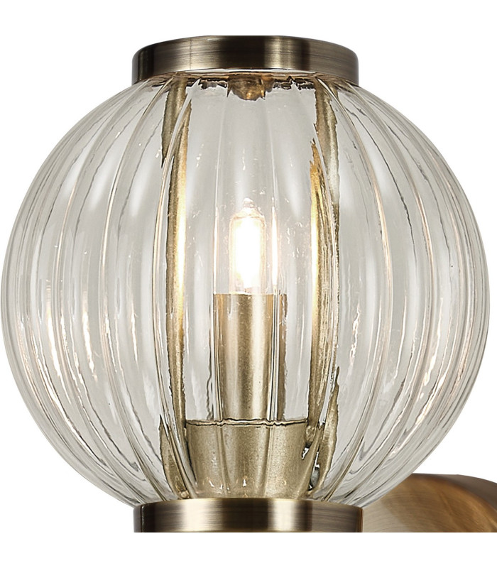 Cincinnatus Wall Lamp 1 x G9 Antique Brass/Clear Glass-8