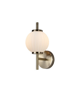 Cincinnatus Wall Lamp 1 x G9 Antique Brass/Opal Glass-1