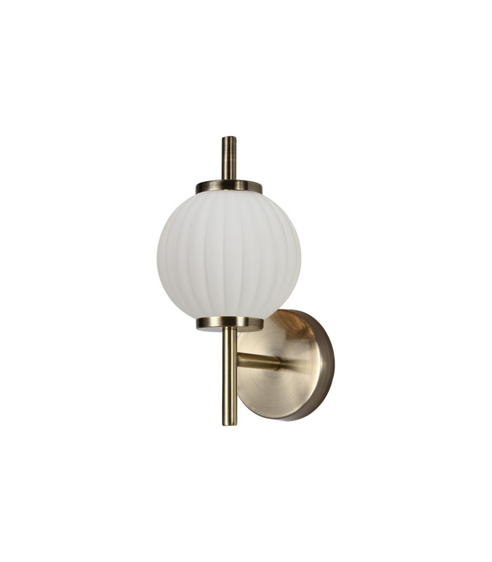 Cincinnatus Wall Lamp 1 x G9 Antique Brass/Opal Glass-4
