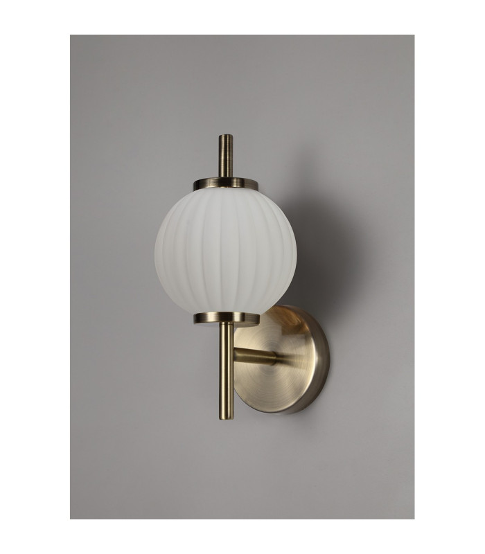 Cincinnatus Wall Lamp 1 x G9 Antique Brass/Opal Glass-9