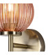 Cincinnatus Wall Lamp 1 x G9 Antique Brass/Blush Pink Glass-7