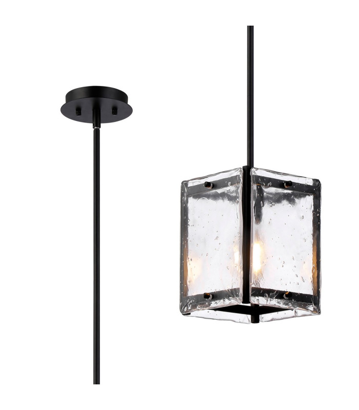 Saranac Multi Height Pendant/Semi Flush 1 Light E27 Matt Black-1