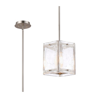 Saranac Multi Height Pendant/Semi Flush 1 Light E27 Satin Nickel-1