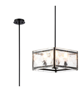 Saranac Multi Height Pendant/Semi Flush 4 Light E27 Matt Black-1