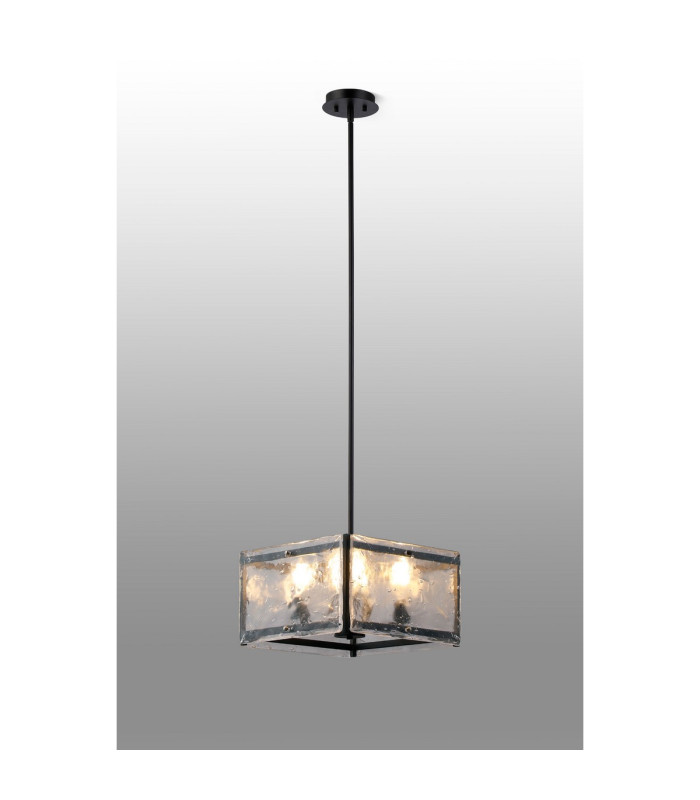 Saranac Multi Height Pendant/Semi Flush 4 Light E27 Matt Black-3