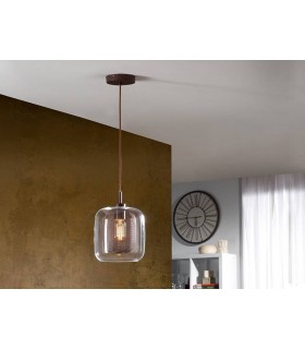Crystal Ceiling Pendant Mesh Brown, E27 - 1