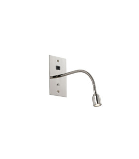 Malone USB Wall Lamp 1 Light Adjustable Switched Fits A Standard Double Socket Box-1