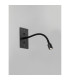 Malone USB Wall Lamp 1 Light Adjustable Switched Fits A Standard Double Socket Box 1 x 3W LED 3000K 270lm Satin Black -3