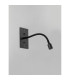 Malone USB Wall Lamp 1 Light Adjustable Switched Fits A Standard Double Socket Box 1 x 3W LED 3000K 270lm Satin Black -6