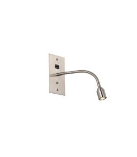 Malone USB Wall Lamp 1 Light Adjustable Switched Fits A Standard Double Socket Box-1