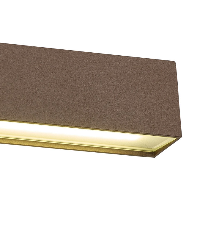 Woodstock Wall Lamp 1 x 9W LED 3000K 550lm IP65 Dark Brown/Frosted -7