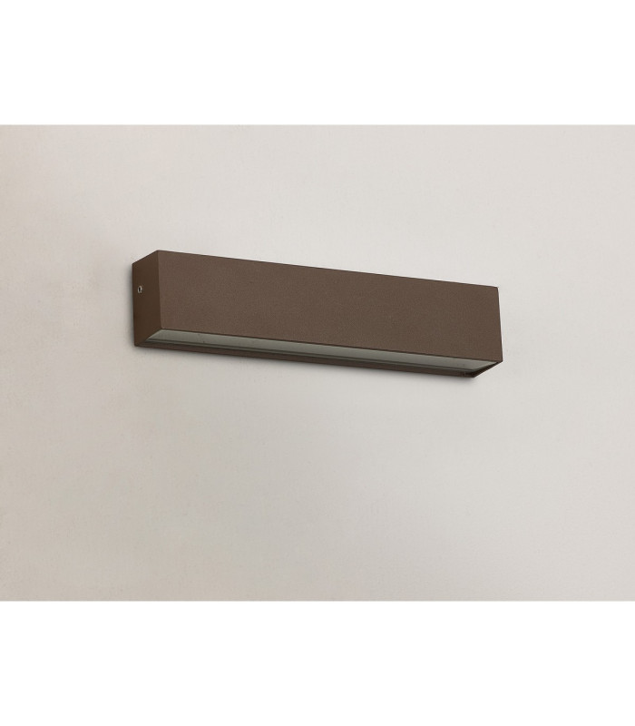 Woodstock Wall Lamp 1 x 9W LED 3000K 550lm IP65 Dark Brown/Frosted -10