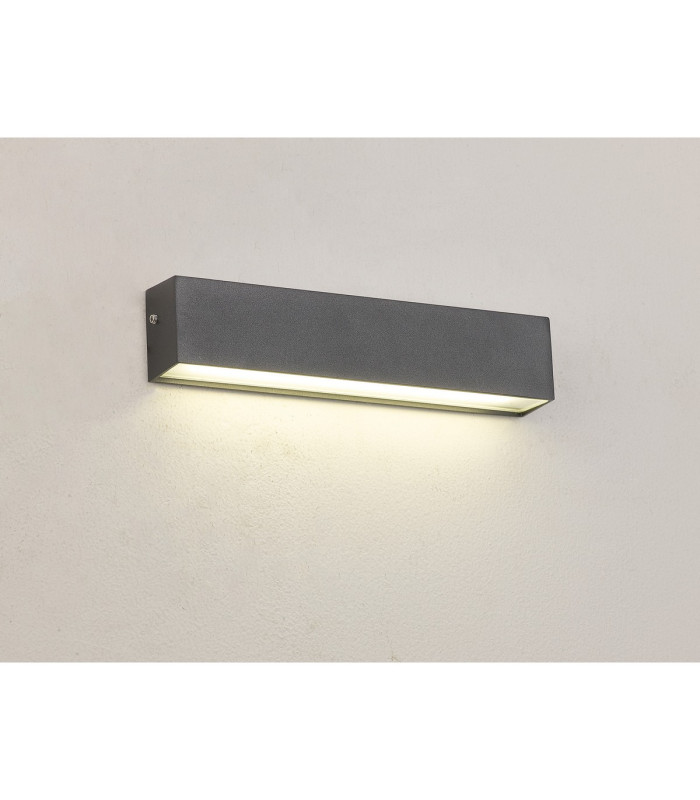 Woodstock Wall Lamp 1 x 9W LED 3000K 550lm IP65 Dark Grey/Frosted -3