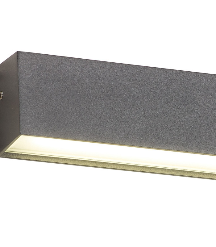 Woodstock Wall Lamp 1 x 9W LED 3000K 550lm IP65 Dark Grey/Frosted -6