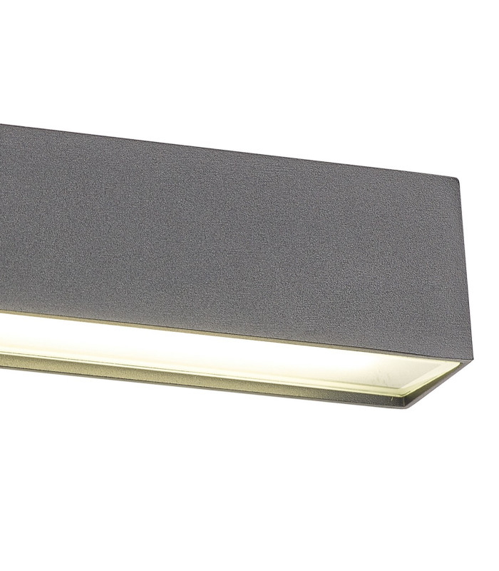 Woodstock Wall Lamp 1 x 9W LED 3000K 550lm IP65 Dark Grey/Frosted -7