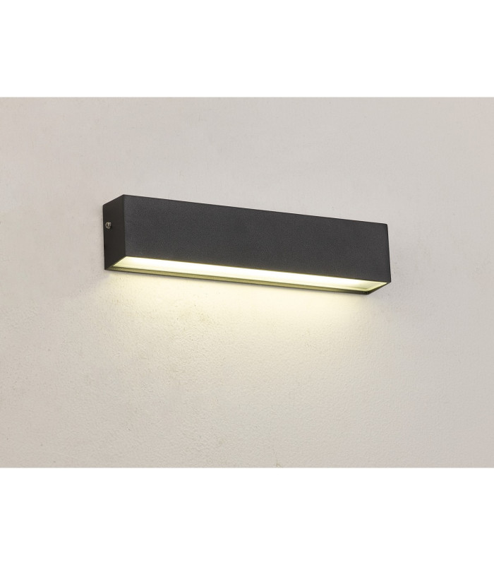 Woodstock Wall Lamp 1 x 9W LED 3000K 550lm IP65 Matt Black/Frosted -3