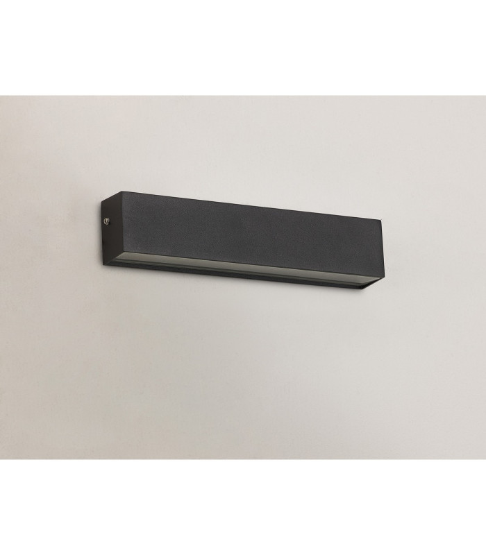 Woodstock Wall Lamp 1 x 9W LED 3000K 550lm IP65 Matt Black/Frosted -11