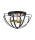 Whitehall 40cm Flush Ceiling 3 x E14 Gold/Black-1