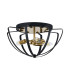 Whitehall 40cm Flush Ceiling 3 x E14 Gold/Black-4