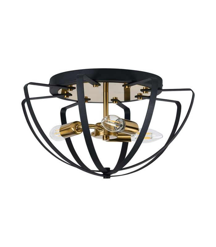 Whitehall 40cm Flush Ceiling 3 x E14 Gold/Black-4