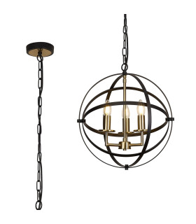 Whitehall 40cm Adjustable Rings Pendant 3 x E14 Gold/Black-1