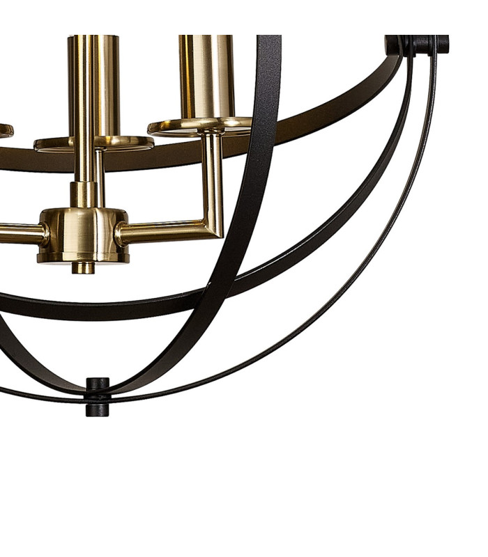 Whitehall 40cm Adjustable Rings Pendant 3 x E14 Gold/Black-7