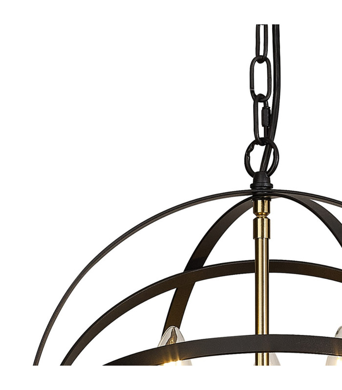 Whitehall 40cm Adjustable Rings Pendant 3 x E14 Gold/Black-9