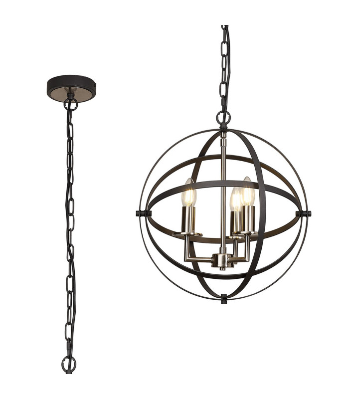 Whitehall 40cm Adjustable Rings Pendant 3 x E14 Satin Nickel/Anthracite-1
