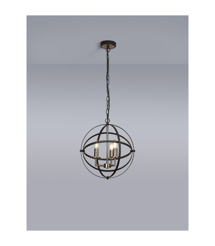 Whitehall 40cm Adjustable Rings Pendant 3 x E14 Satin Nickel/Anthracite-3