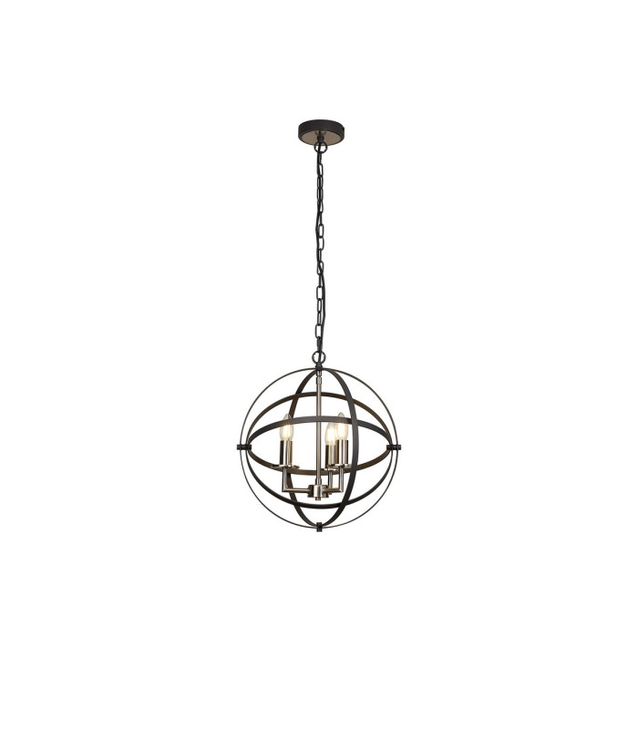 Whitehall 40cm Adjustable Rings Pendant 3 x E14 Satin Nickel/Anthracite-5
