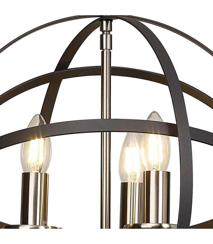 Whitehall 40cm Adjustable Rings Pendant 3 x E14 Satin Nickel/Anthracite-7