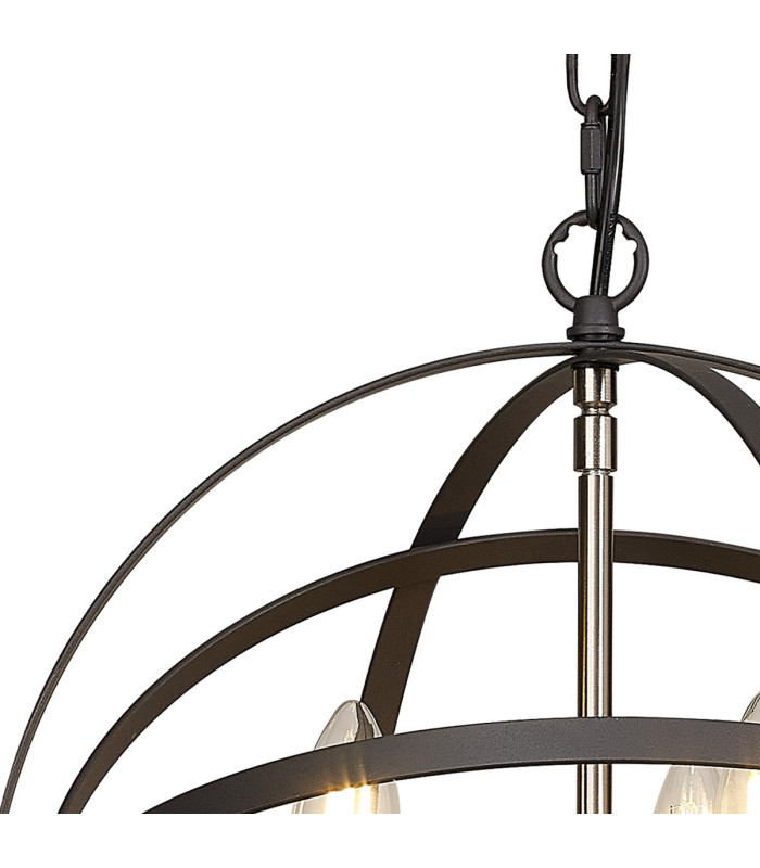 Whitehall 40cm Adjustable Rings Pendant 3 x E14 Satin Nickel/Anthracite-10