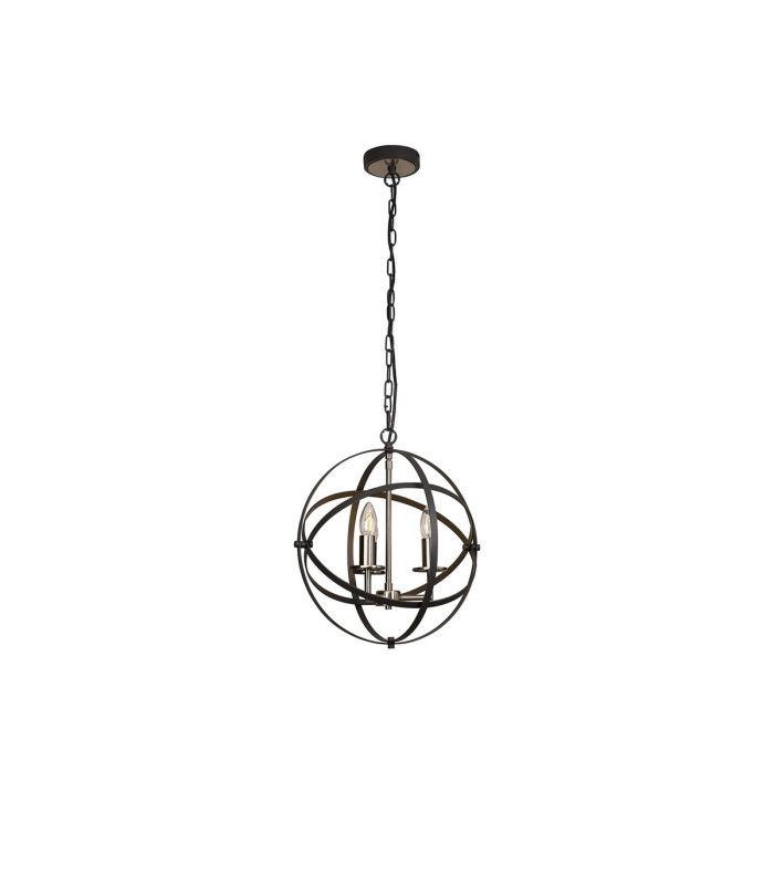 Whitehall 40cm Adjustable Rings Pendant 3 x E14 Satin Nickel/Anthracite-12