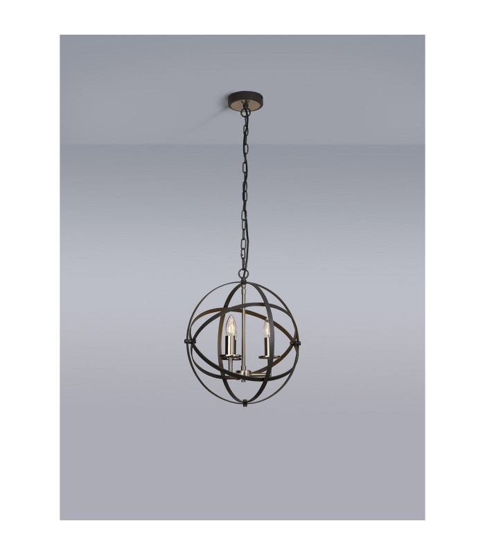 Whitehall 40cm Adjustable Rings Pendant 3 x E14 Satin Nickel/Anthracite-15