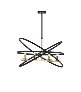 Whitehall Adjustable Rings Pendant 4 x E14 Gold/Black-1