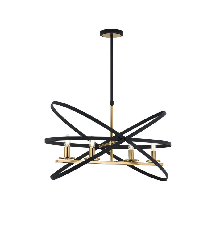 Whitehall Adjustable Rings Pendant 4 x E14 Gold/Black-1