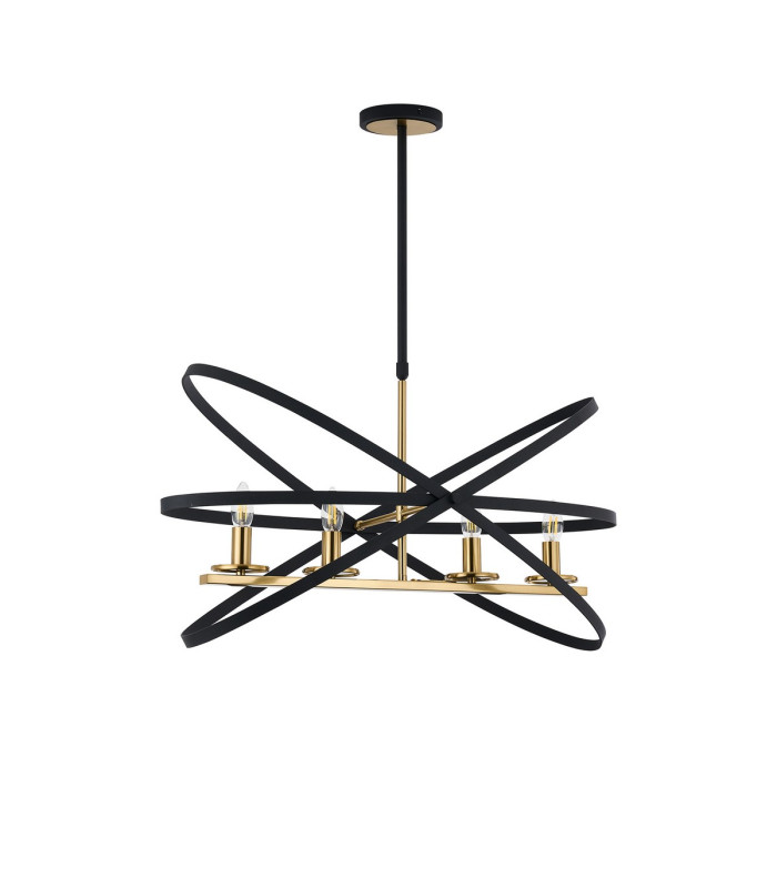 Whitehall Adjustable Rings Pendant 4 x E14 Gold/Black-4