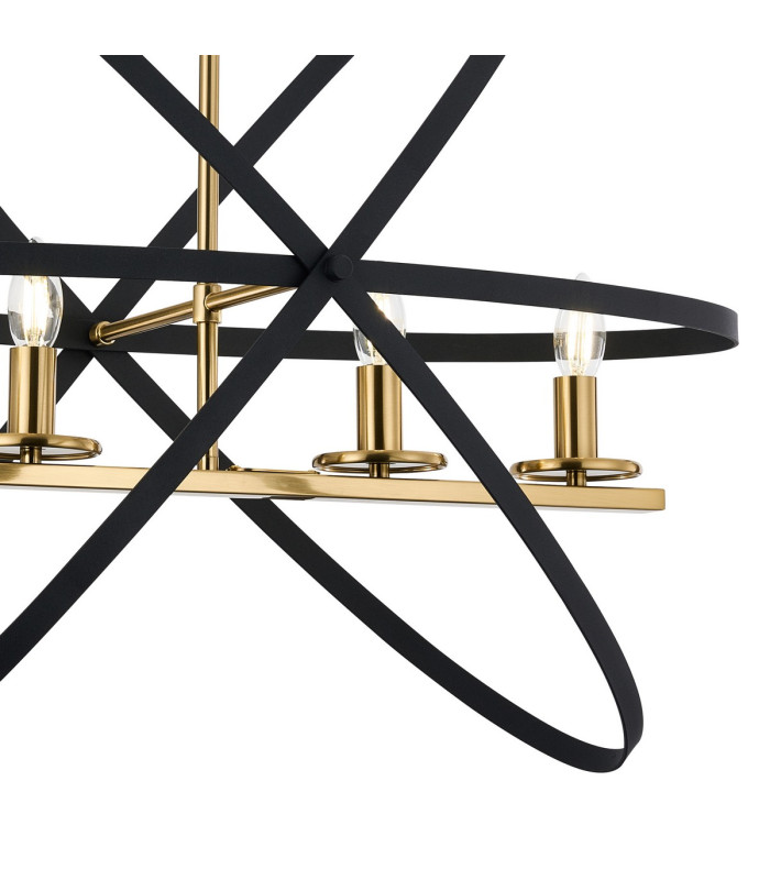 Whitehall Adjustable Rings Pendant 4 x E14 Gold/Black-6