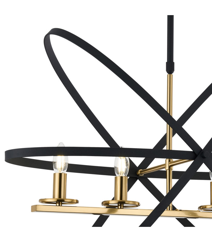 Whitehall Adjustable Rings Pendant 4 x E14 Gold/Black-8