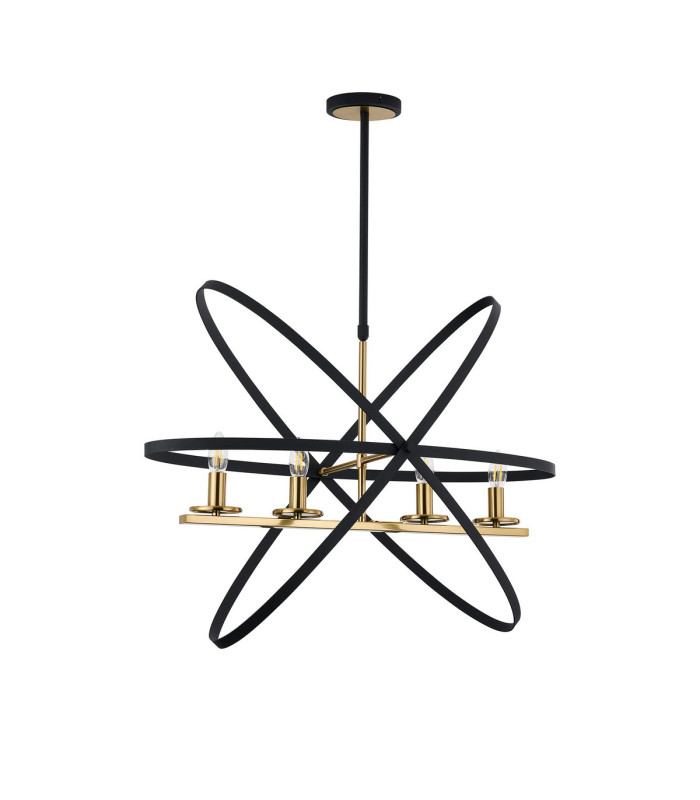Whitehall Adjustable Rings Pendant 4 x E14 Gold/Black-9