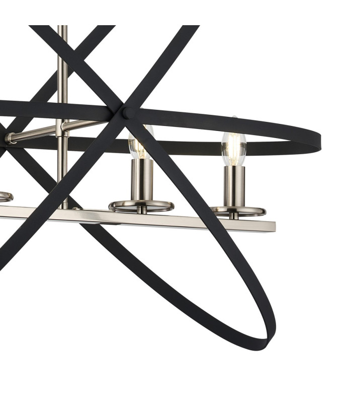 Whitehall Adjustable Rings Pendant 4 x E14 Satin Nickel/Anthracite-6